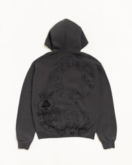 SKULLS ZIP HOODIE PIGMENT DYED